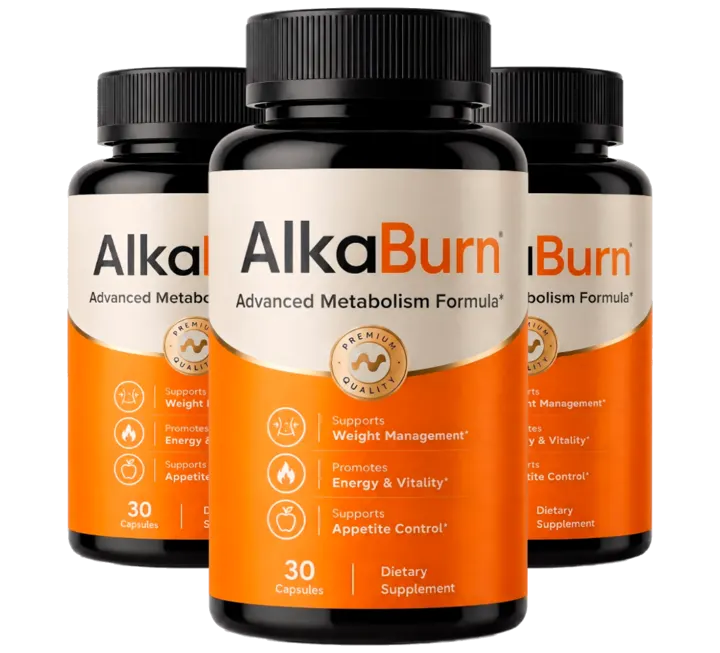 Three bottles of AlkaBurn™ Advanced Metabolism Formula, 30 capsules each